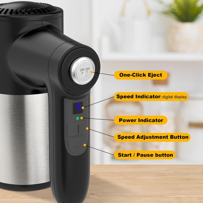 Cordless Hand Mixer, Digital Display 7 Speed Rechargeable Electric Mixer Hand... gallery