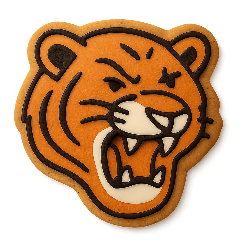 Roaring Tiger Face Cookie Cutter & Stamp, Fondant & Clay - 4x4 gallery