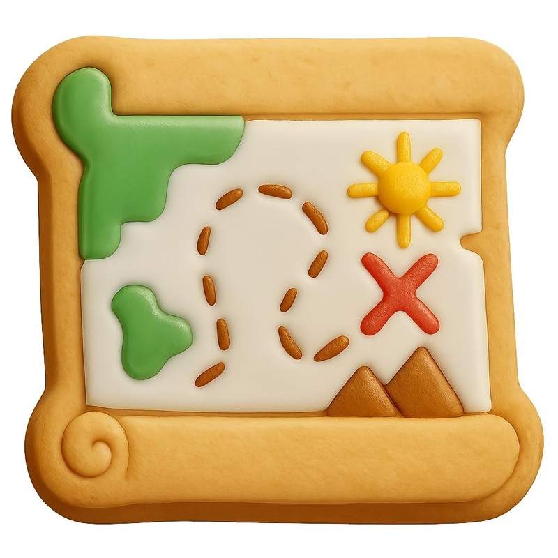 Ancient Map Scroll Cookie Cutter & Stamp, Fondant & Clay - 4x4 gallery