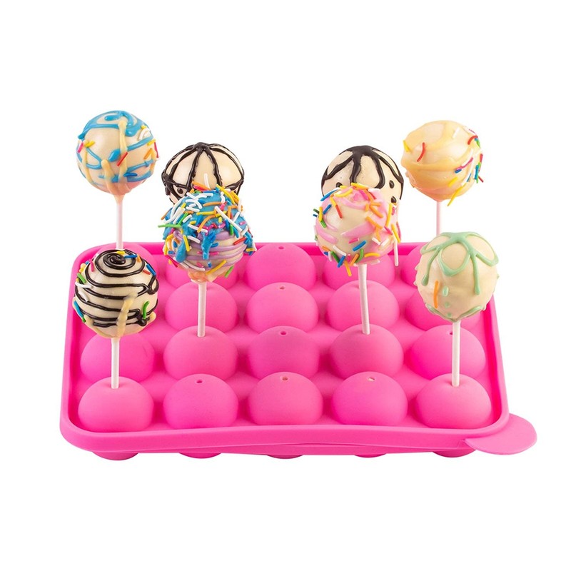Cake Pop Maker Kit with 2 Silicone Mold Sets with 3 Tier Cake Stand, Chocolat... gallery