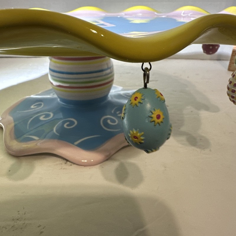 Boston Warehouse EGG HUNT Pedestal Cake Plate With 12 Removable Charms EASTER gallery
