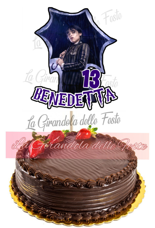 TOPPER CAKE MERCOLEDì PERSONALIZZATO con nome età Decorazione torta MERCOLEDI