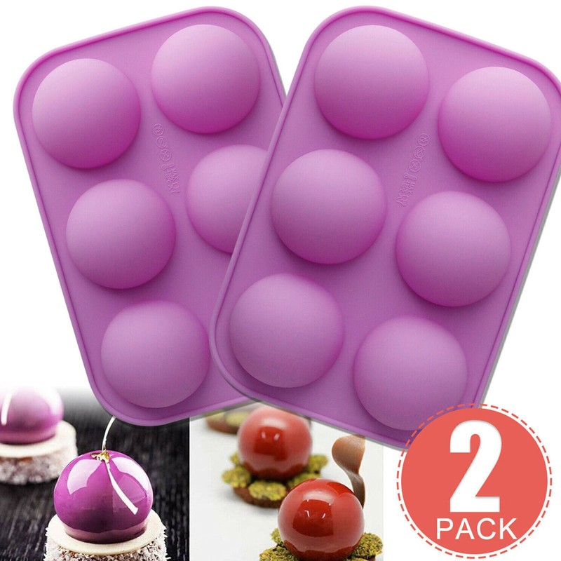 2X Half Ball Sphere Round Silicone Cake Mold Muffin Chocolate Cake Baking Mould