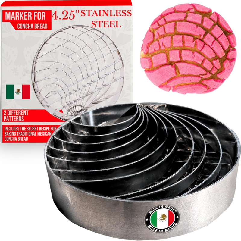 Concha Cutter Mexican Bread Mold Made of Stainless Steel 4.1 Inch Concha Stamp T