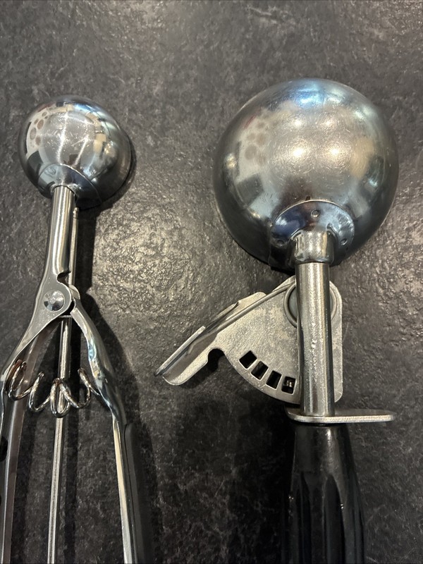 Vintage Williamson Ice Cream Scoop and Farberware Cookie Scoop Set Kitchen Tools gallery