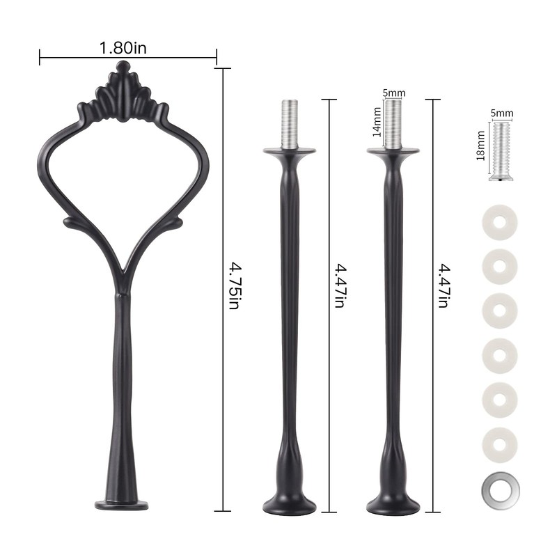 6 Sets 3 Tier Cake Stand Fittings Hardware Black Crown Tiered Tray Mold Kit gallery