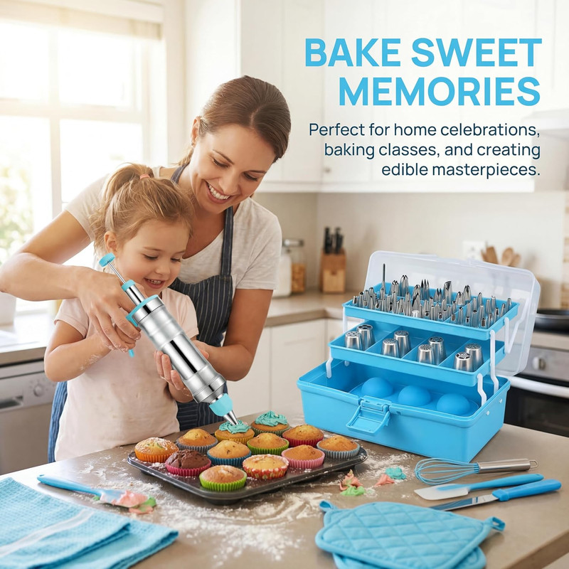 209 PCS Cake Decorating Kit with Dessert Decorating Syringe Set,Baking Supplies- gallery