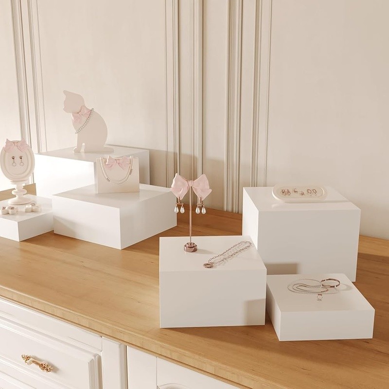 Acrylic Buffet Risers Stackable Display Stand Food Jewelry Table Events New gallery