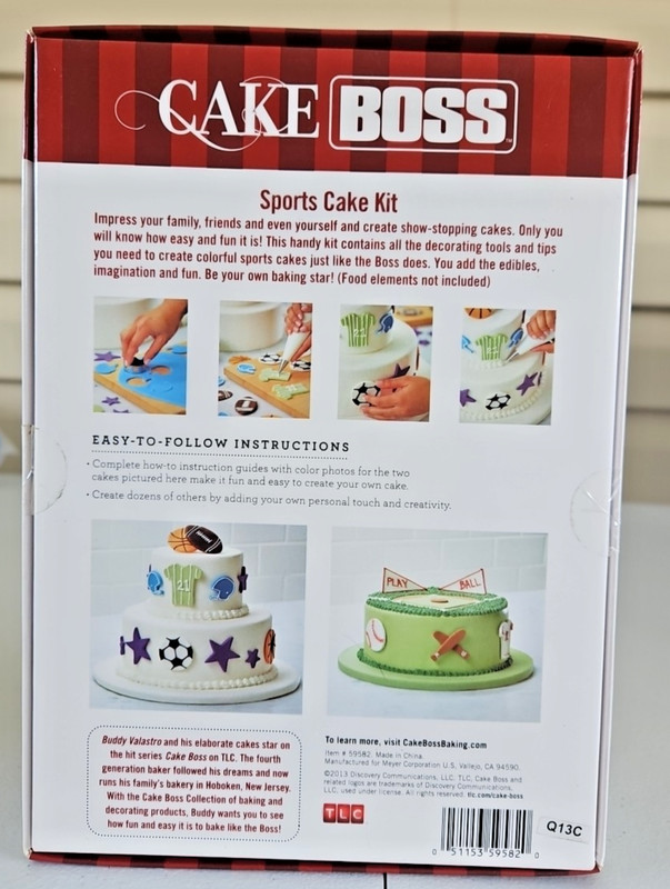 CAKE BOSS 28-Pc SPORTS Cake Decorating Kit Tools,Cutters,Bags,Tips NEW Box Party gallery