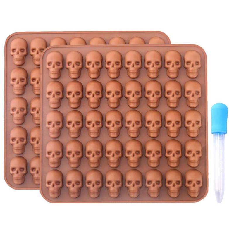 1 Set Halloween Skull Cookie Mold Baking Cookie Mold Candy Mold with Dropper