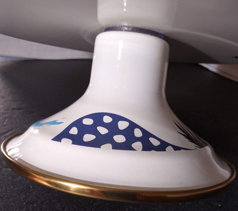 Flashback Footed Cake Serving Plate Enamelware Retro Funky Made In Turkey gallery
