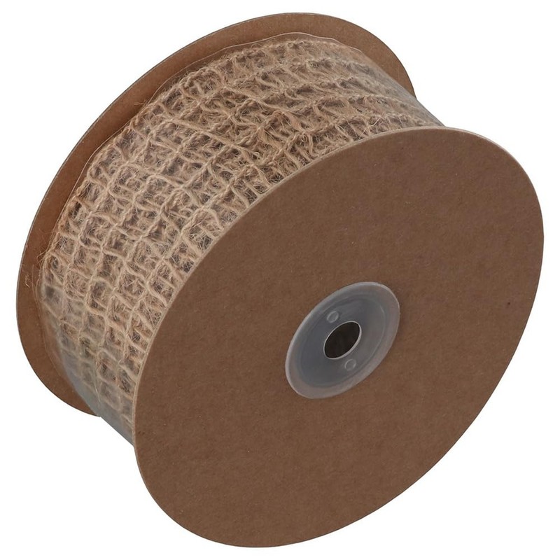 2 Inch Wired Edge Burlap Net Ribbon - 10 Yards Rustic Jute Mesh for DIY Craft... gallery