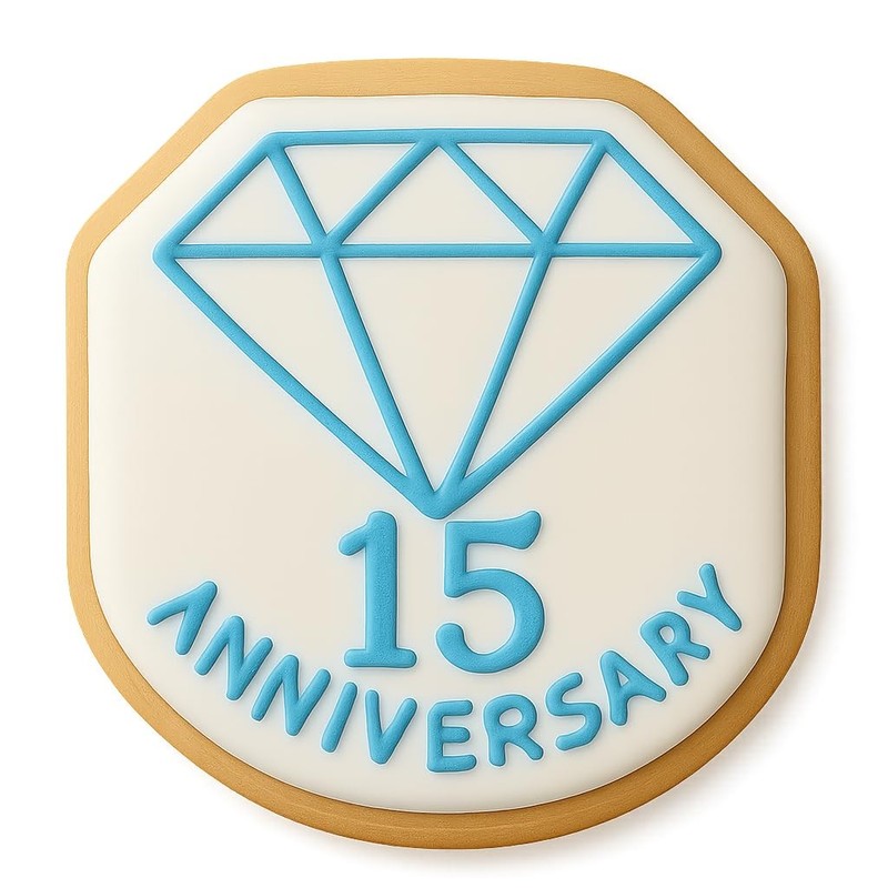 15 Year Crystal Anniversary Diamond Cookie Cutter – 4×3.6″ Creative Design