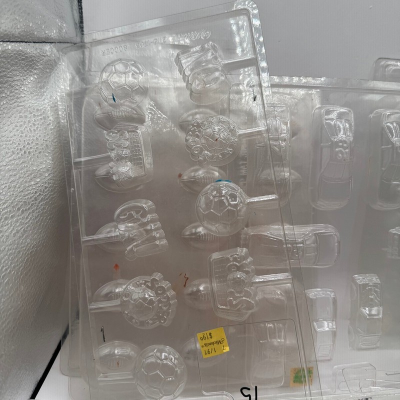 Wilton Apollo Candy Chocolate Molds Lot Clear Sports Casino Animals Vehicles gallery