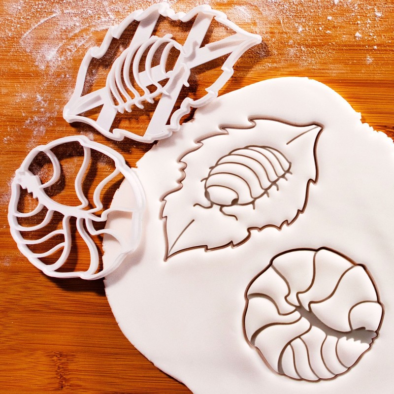 Isopod Cookie Cutters (2pcs) – Woodlice insect bug pillbug roly poly nature pet