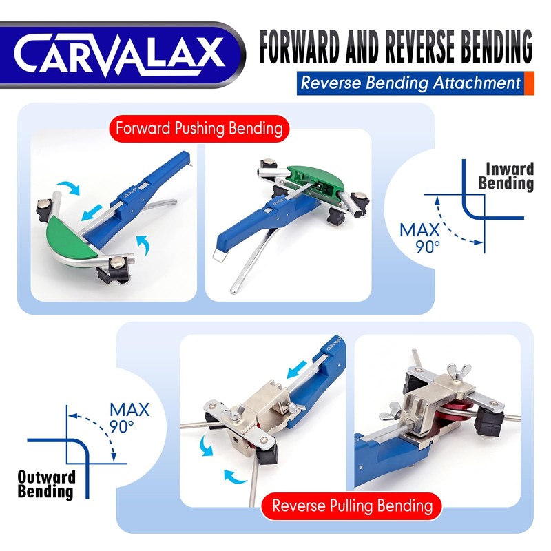 Carvalax 90 Ratcheting Tube Bender Kit - 7 Color-Coded Aluminum Heads For 1/4 gallery