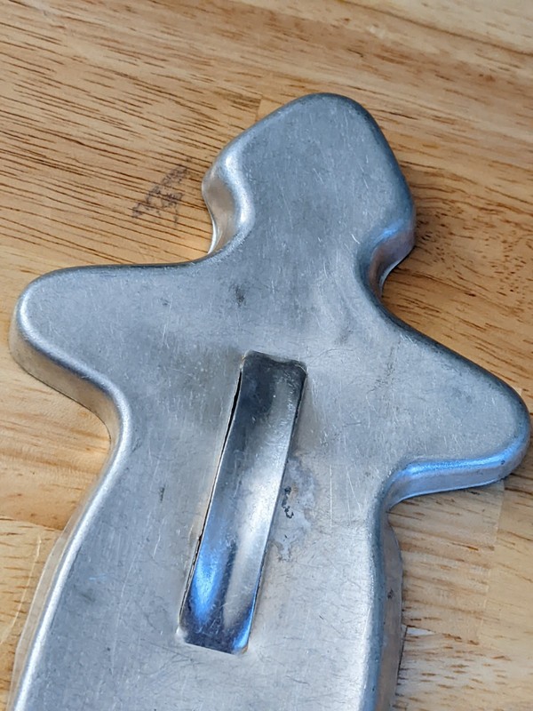 Vintage Metal Aluminum Christmas Cookie Cutter Gingerbread Man, 6" Tall handle gallery