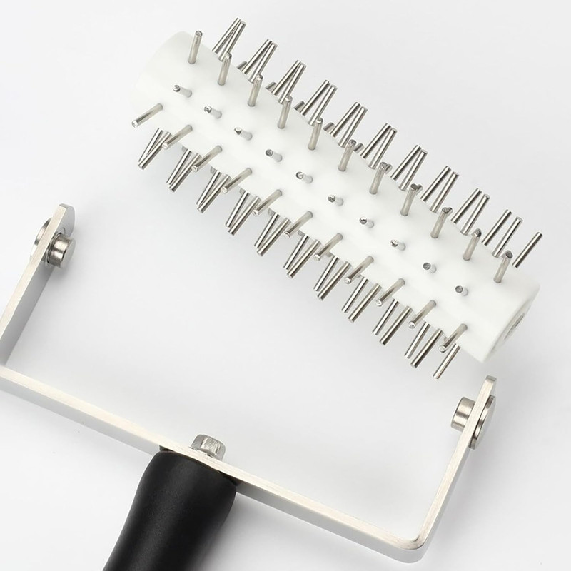 Pizza Dough Docker Roller, Stainless Steel Pizza Pin Puncher Dough Hole Maker, H gallery