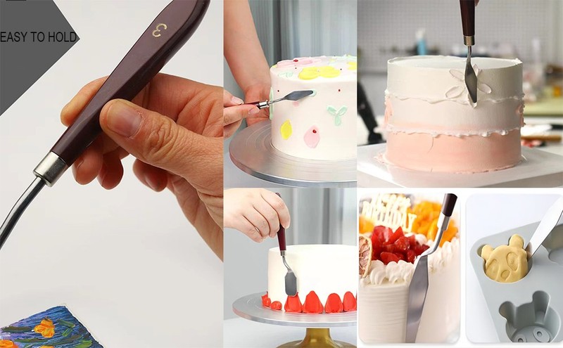 Cake Cre Spatula 5 Pieces, Stainl Steel Cake Apatula with Frosting gallery