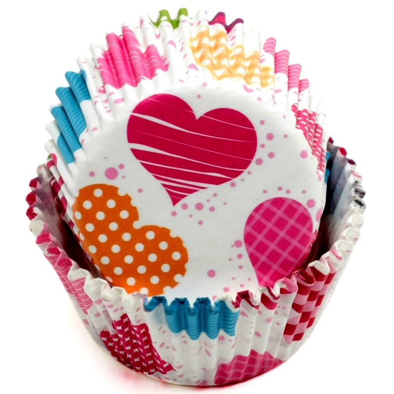 Chef Craft Paper Patterned Cupcake One Size, Red/Orange/Yellow/Pink/Blue