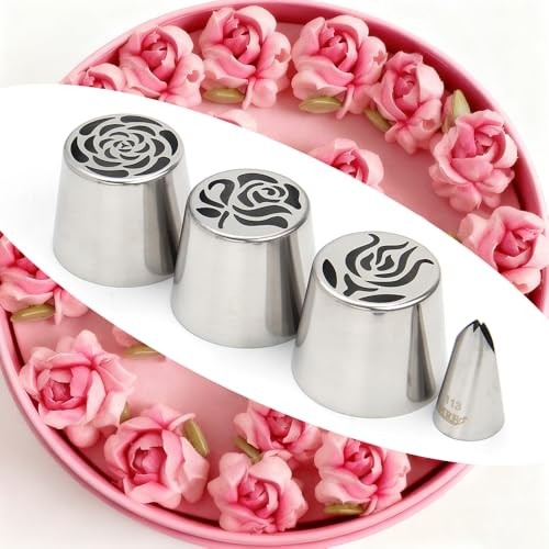 15 Pieces Extra Large Cake Decorating Russian Flower Piping Tips Set, 3 XXL gallery