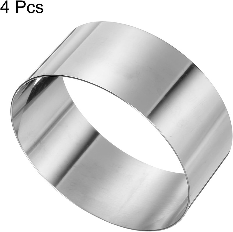 4PCS round Cake Ring 4 X 2 Inch Seamless Stainless Steel Pastry Mousse Dessert R gallery