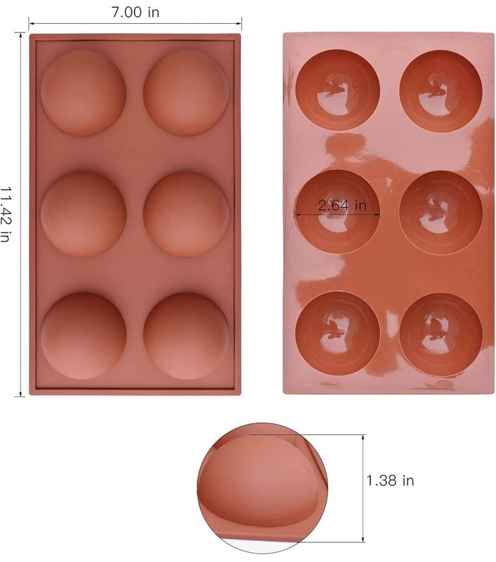 New 6-Cavity Semi Sphere Silicone Mold Baking Mold Making Hot Chocolate Bombs gallery