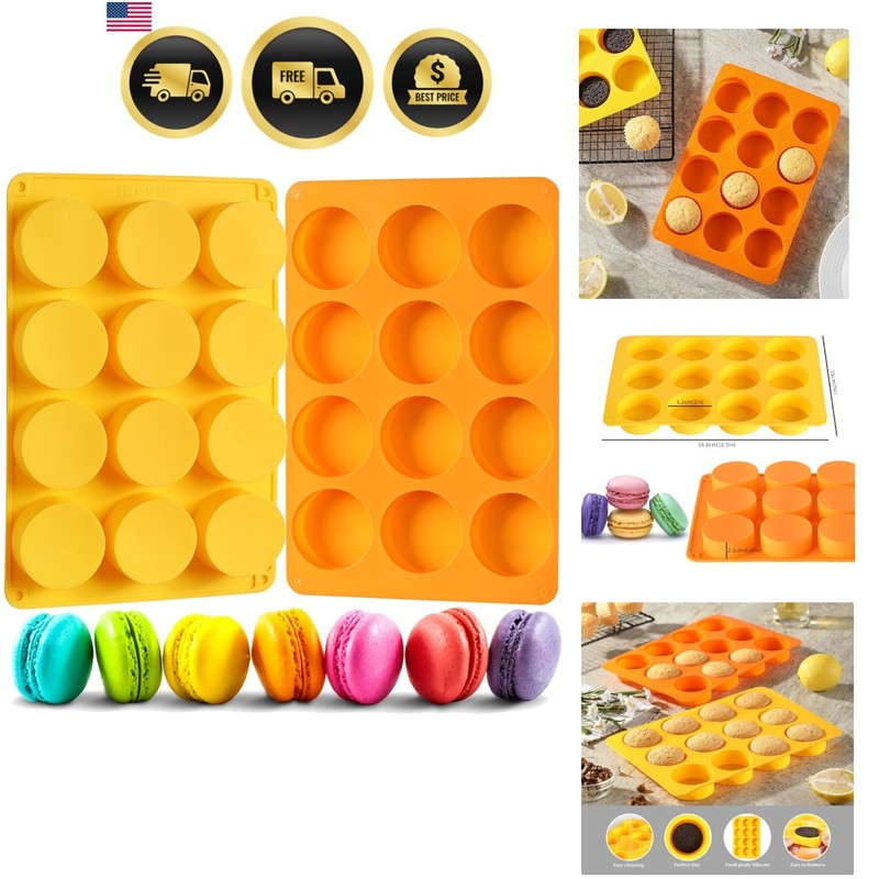 Oreo Silicone Mold 12 Cavity Round Baking Candy Chocolate Cookie Mold