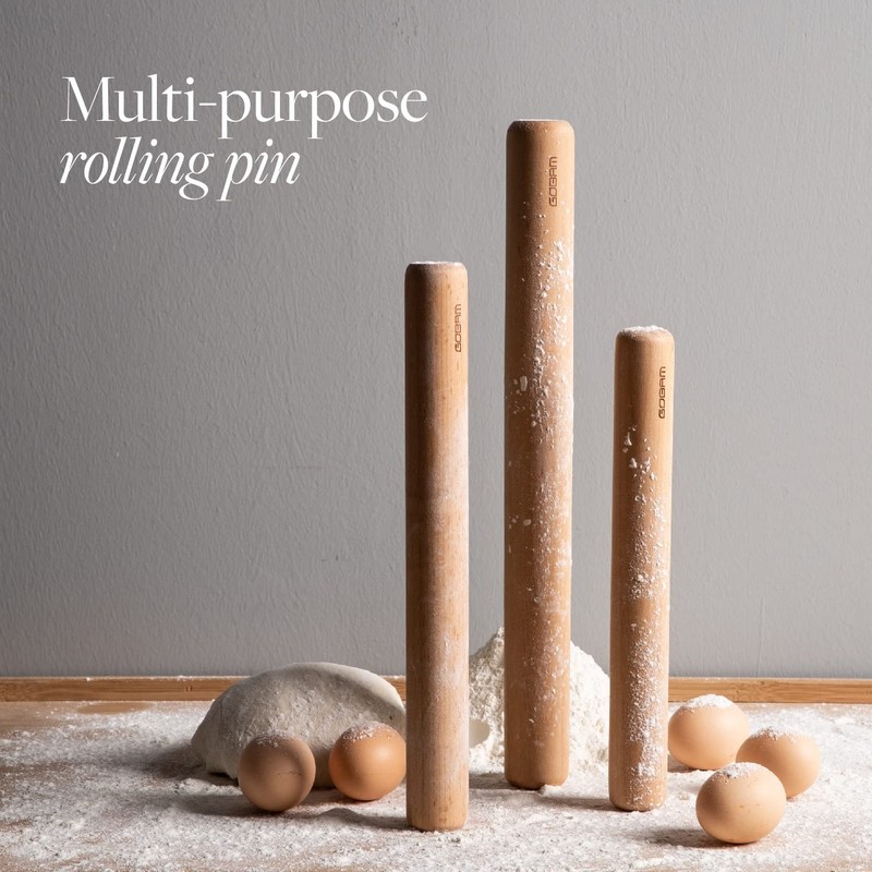 Wood Rolling Pin Medium Dough Roller For Pasta Pizza Baking 13x1.38 Inch gallery