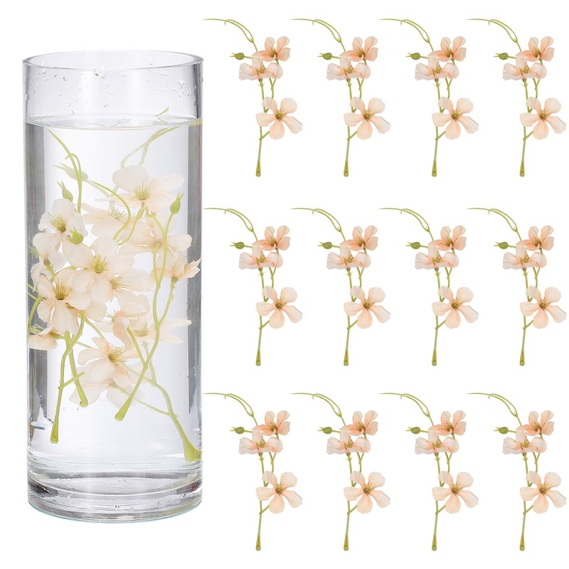 12Pcs Floating Flowers for Centerpieces Wedding Champagne Pea Flower