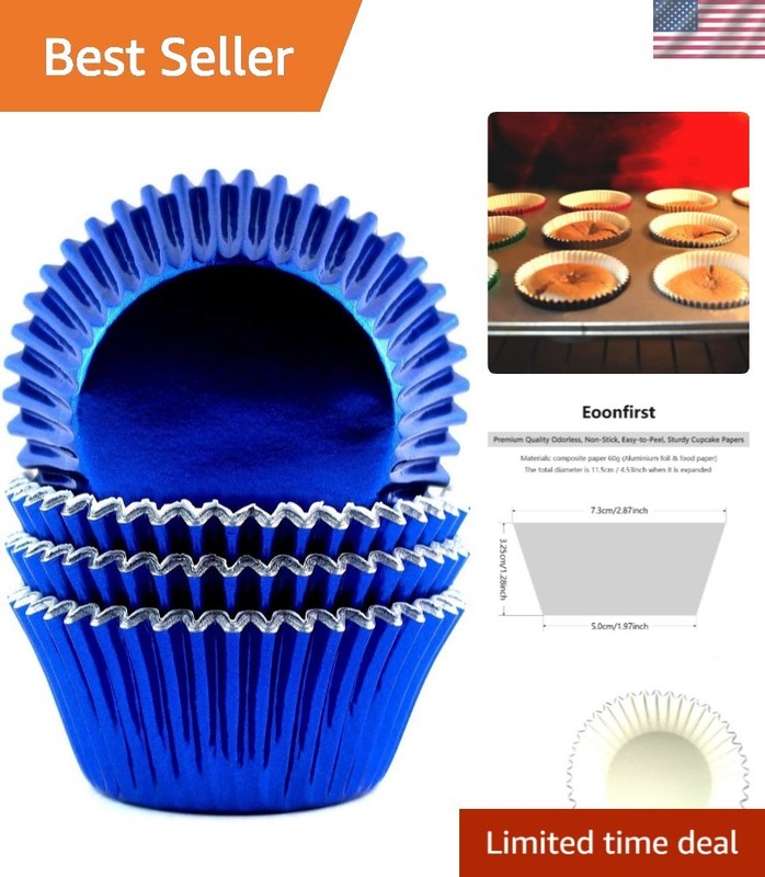 Foil Cupcake Liners Standard Baking Cups 100 Pcs Navy Blue