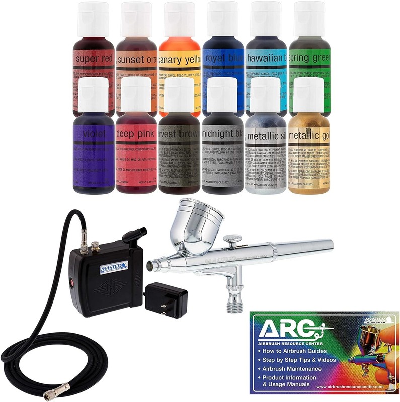 Cake Decorating Airbrushing System Kit with a Set of 12 Chefmaster Food Color... gallery