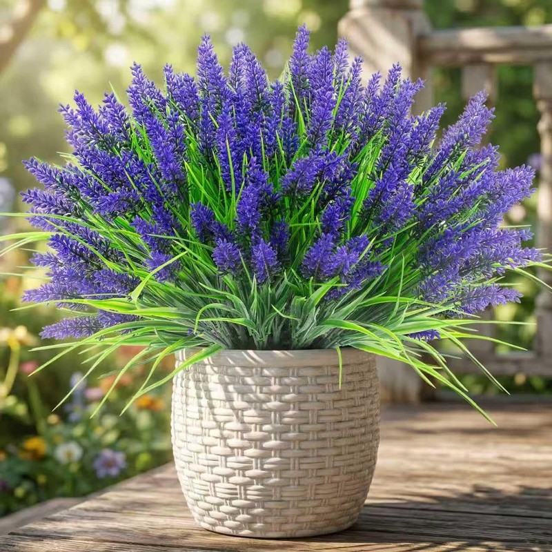 22pk Purple Lavender Faux Silk Flowers