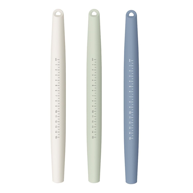 3Piece Silicone Rolling Pin Set Scale 13.3×1.18 Inch NonStick Baking