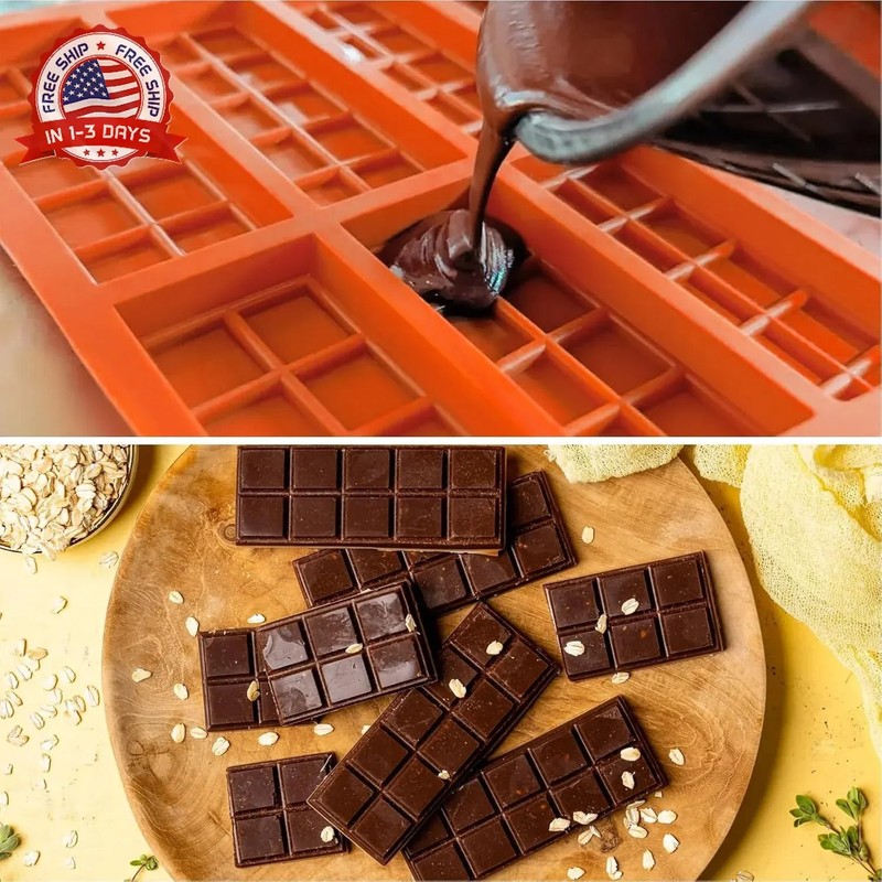 Silicone Chocolate Bar Mold - 6 Large Cavities, Food-Grade, Non-Toxic & Odorless gallery