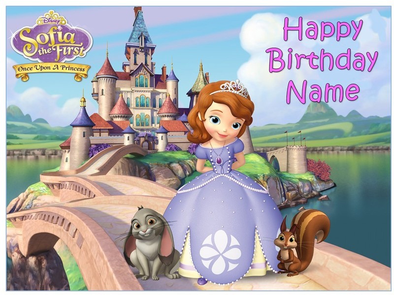 EDIBLE CAKE IMAGE SOFIA THE FIRST ICING SHEET PARTY TOPPER CUPCAKES DECORATION