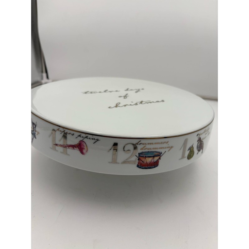 Better Homes & Gardens Porcelain 12 Days of Christmas 12" Pedestal Cake Stand gallery