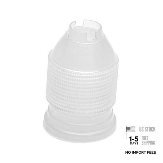 Pastry Tek Round White Plastic Small Russian Piping Tip Coupler – 1 count box
