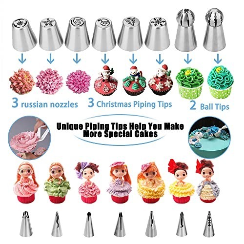 Cake Decorating Kit - 672 Pcs Supplies, Icing Piping Nozzles, Cake Carrier & Tur gallery