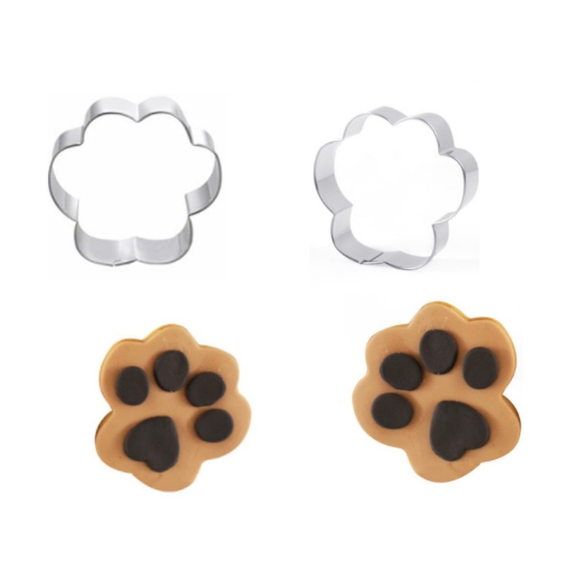 4pcs Dog Paw Cookie Stainless Steel DIY Cake Moulds Baking Tool cake mold gallery