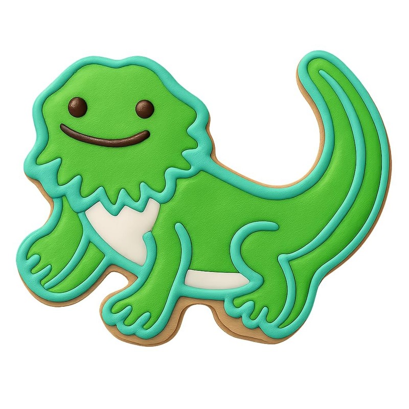 Playful Pogona Bearded Dragon Cookie Cutter & Stamp – 4×3