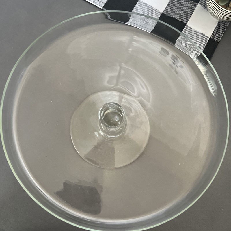 VTG 2pc Glass Pedestal Lipped Cake/Cookie/Veggies Plate w/ Dome Cover(13”X10.5”) gallery