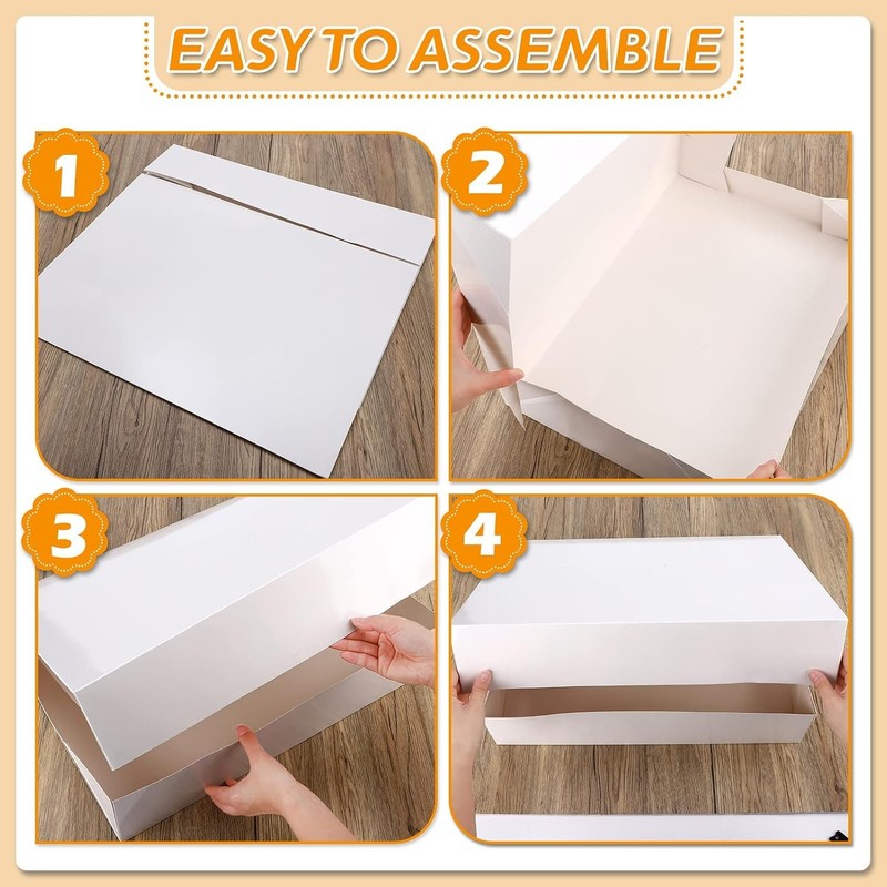 10 Pack 19 x 14 x 4 Inch Cake Box, Cardboard Cake Boxes, Large Rectangle Boxes, gallery
