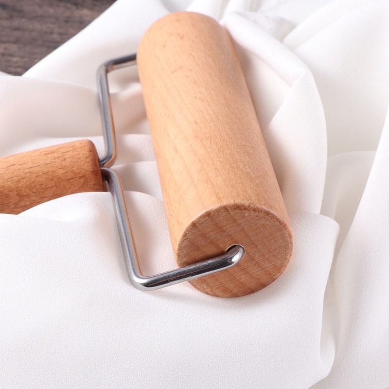 T Shape Wooden Rolling Pin Baking Dough Roller for Pasta Cookies Pizza 19x7.5 cm gallery