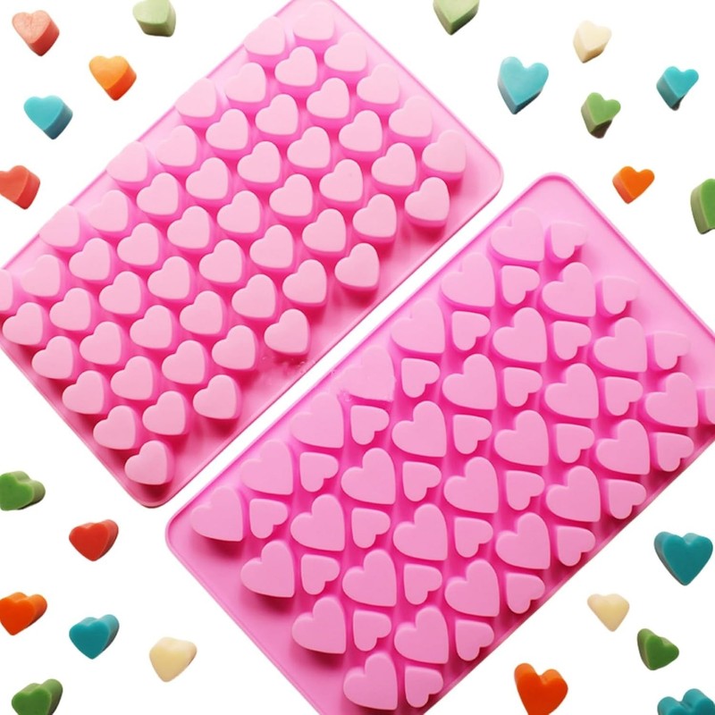 Heart Silicone Gummy Molds 2 Pack with 2 Droppers, Mini Heart Chocolate Mold, No gallery