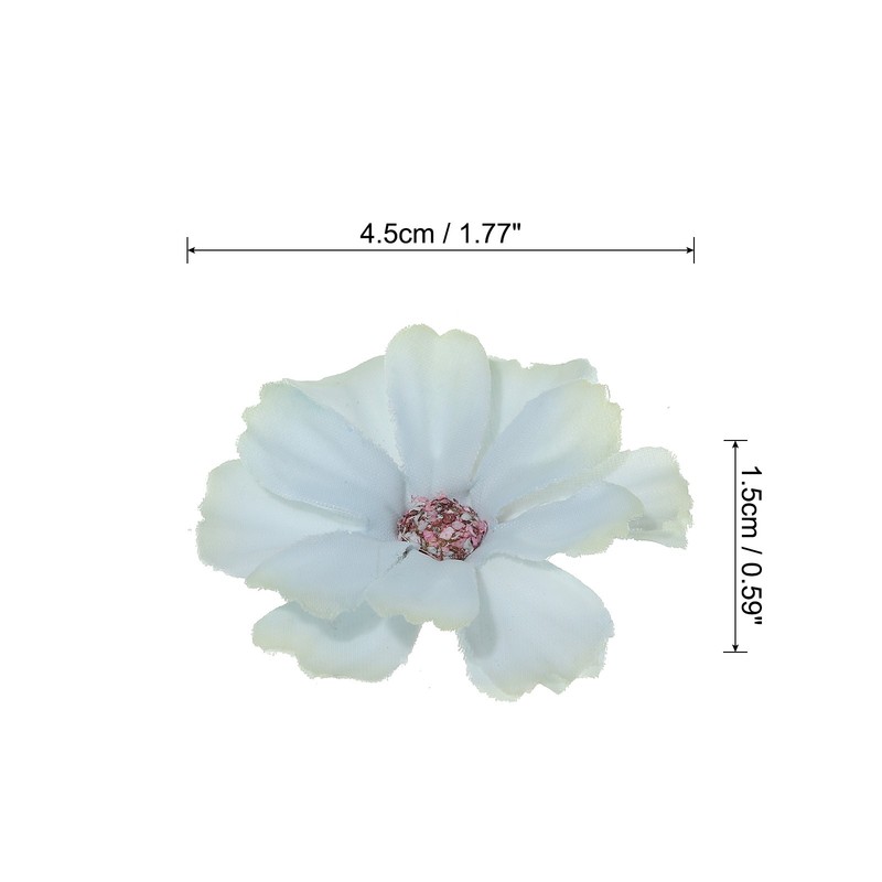 1.77" Artificial Multilayer Flower Heads 50 Pack Light Blue gallery