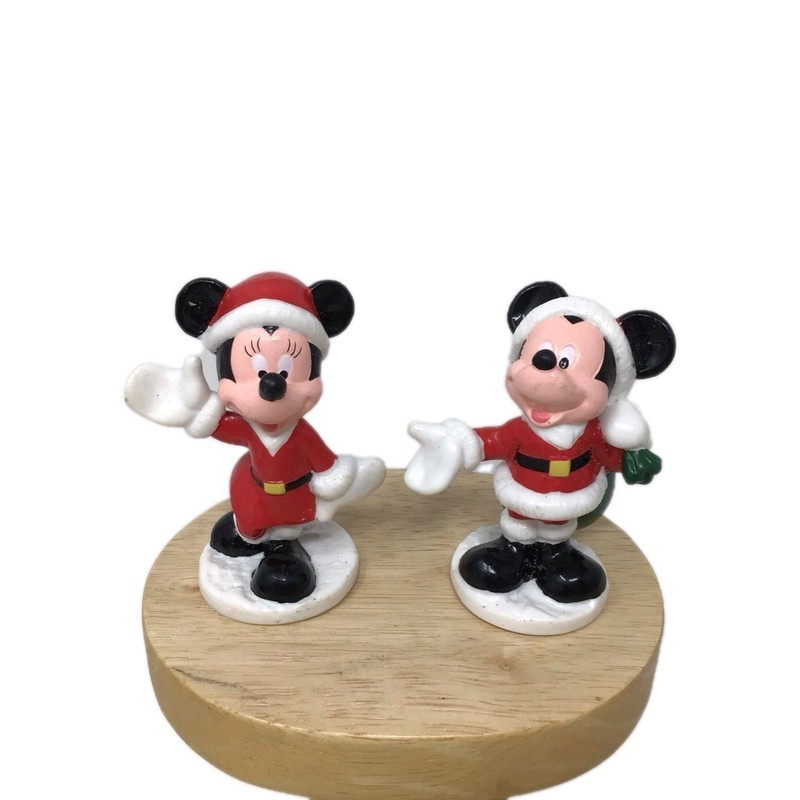 Disney Mickey & Minnie Santa & Mrs. Claus Applause PVC Cake Topper Vintage