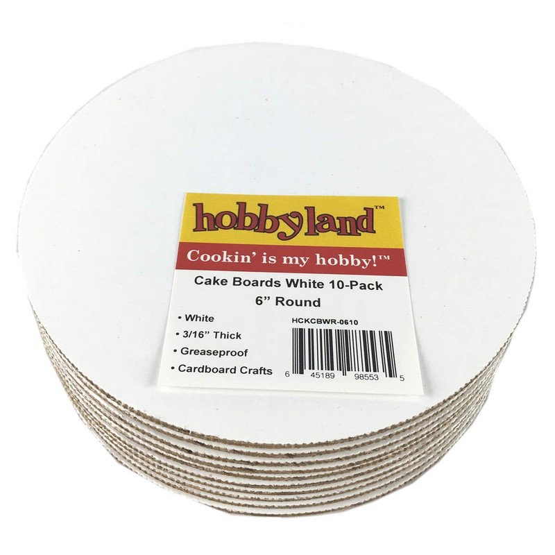 White Cake Boards 10-Pack 6-inch Round Coated Greaseproof Cardboard Circles