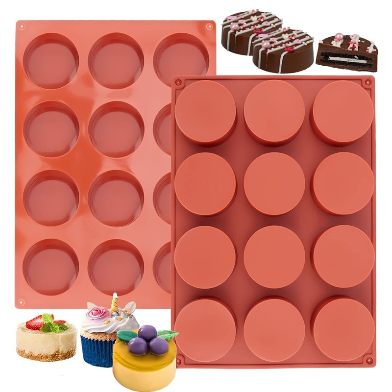 2 Inch Ore Mold Round Silicone Molds for Chocolate Covered Ore Cookie, Mini C…