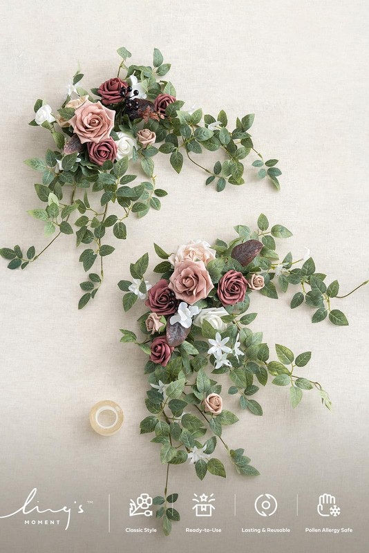 Ling'S Moment Lings Moment 2Pcs Artificial Floral Swags Centerpieces Wedding gallery
